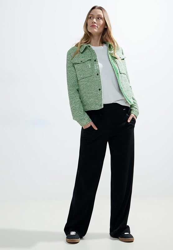 Chaqueta Bouclé, Verde Celery, XXL para Mujer