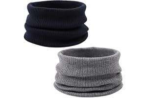 Bamery Kids Knit Scarf Boys Girls Neck Warmer Soft Warm Infinity Scarf Neck Gaiter for Fall Winter
