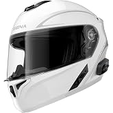 Sena Outrush R Bluetooth Modular Motorcycle Helmet with Intercom System (Gloss White, X-Large), Discontinued