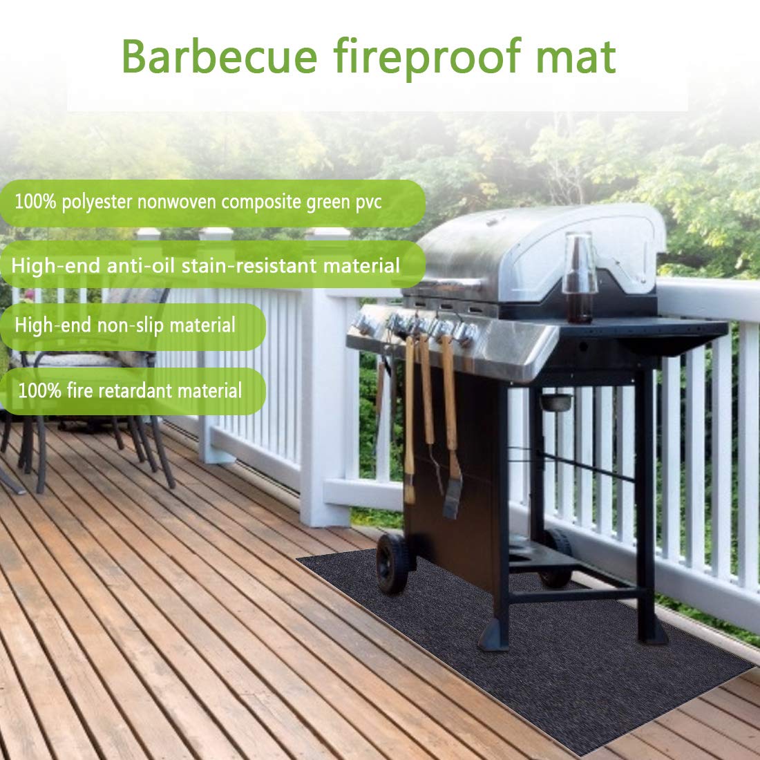 Together Life Bbq Gas Grill Splatter Mat 50 X 36 Fireproof Floor