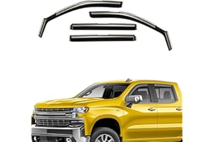 AEROGUYS Extra Durable Window Deflectors In-Channel Window Visors Rain Guards Fit for Chevrolet (Chevy) Silverado 1500 2019-2025 Crew Cab, Sun Visors, Wind Vent Visors, Exterior Car Accessories - 4 pcs. AG0022