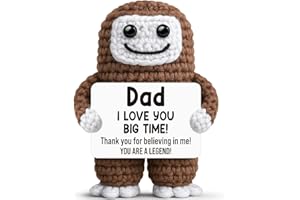 GWHYGIFTS Funny Crochet Large Foot Monster Dad Christmas Birthday Gifts,I Love You Small Cute Handmade Stuff Daddy Things,Best Dad Ever Gifts from Daughter Son,Knitting Animal New Step Bonus Father Papa Gift