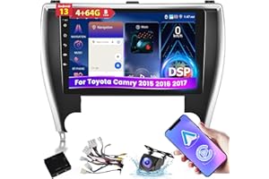 NHOPEEW [4+64G] for Toyota Camry 2015 2016 2017 Upgrade Stereo - 10.1 inch IPS Toushscreen Android 13 Radio - Wireless Carplay and Android Auto, Custom Homepage, WiFi, GPS, Multi-Functions + AHD Backup Camera