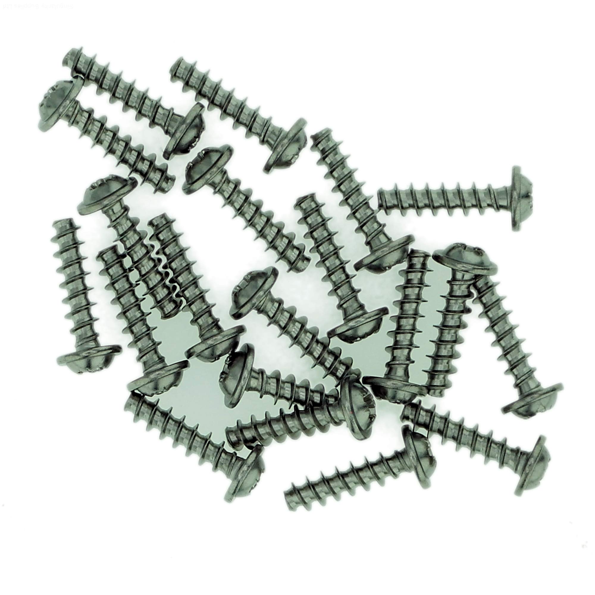 D3 (3mm x 12mm) Pozi Pan Screws for Plastic (Flanged) - Stainless Steel (A2) (Pack of 20) โ image 1