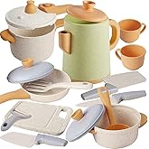 HYAKIDS Play Kitchen Pots and Pans Set for Kids, Pretend Role Play Cooking Toys Gifts for Toddlers Girls Boys Ages 3 4 5 6