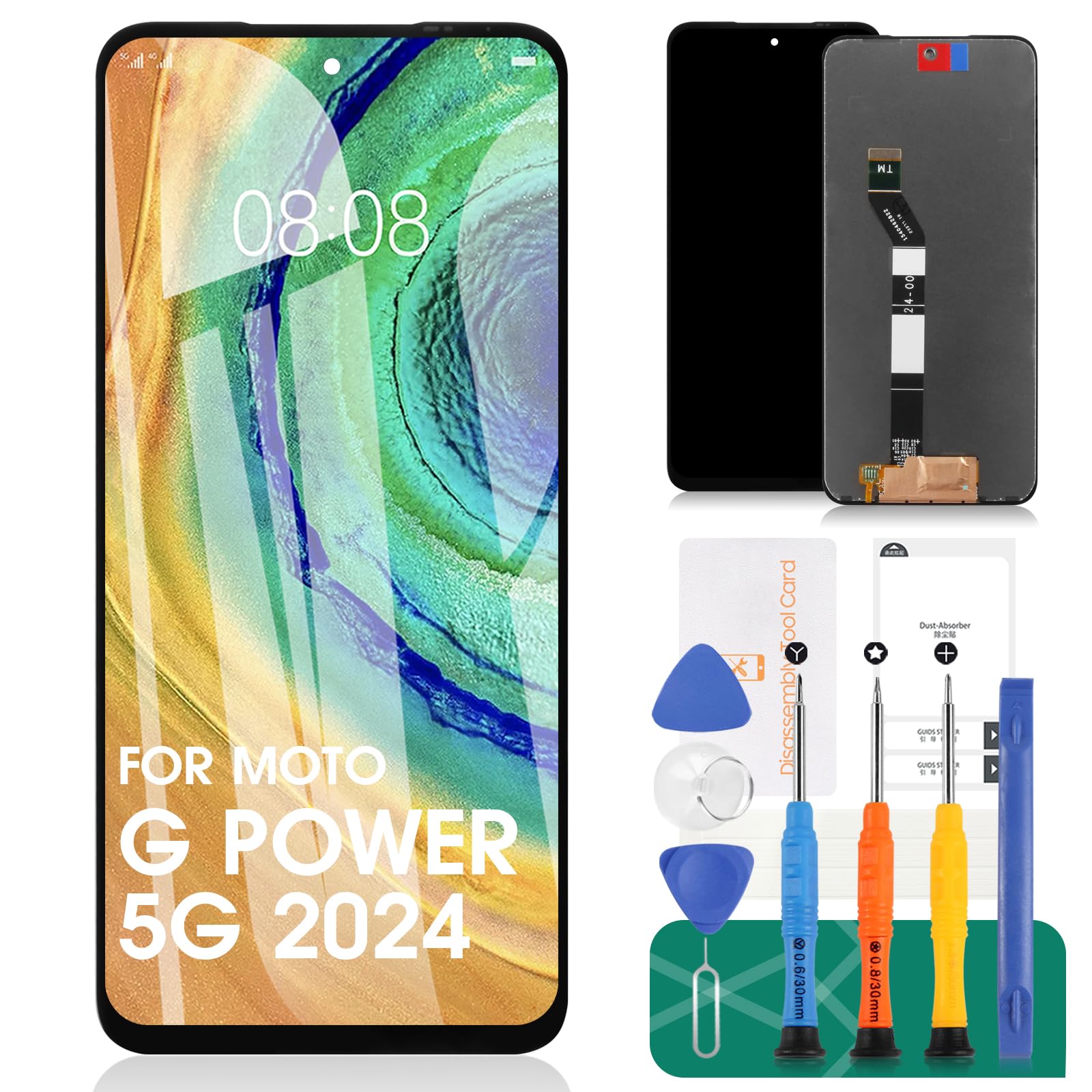 Photo 1 of for Motorola Moto G Power 2024 5G Screen Replacement Kit for Motorola Moto G Power 5G 2024 XT2415 XT2415-1 XT2415-5 XT2415V LCD Screen Display Touch Screen Digitizer Assembly Replacement 6.7" Black