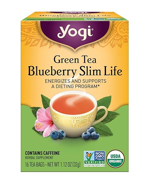 YOGI GREEN TEA, BLUEBERRY SLIM LIFE, 16 TEA...