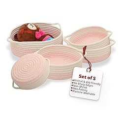 Minmallife Beige/Green 16"x18" Cotton Rope Baskets
