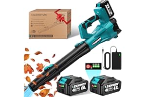 Leaf Blower Cordless 6 Speeds Mode, 500 CFM/160MPH Electric Cordless Leaf Blower with 2 X 4.0Ah Batteries and Charger, 21V Ba