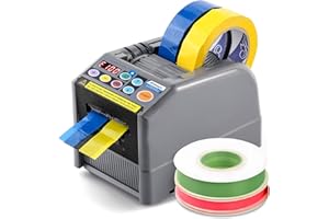 Frifreego Automatic Tape Dispenser, Electric Ribbon Cutting Machine, Upgraded Silicone Wheel for 6-60mm Width Tape/Ribbon, Max. Cutting Length 999mm, 110V, Unsuitable for Elastic Ribbons