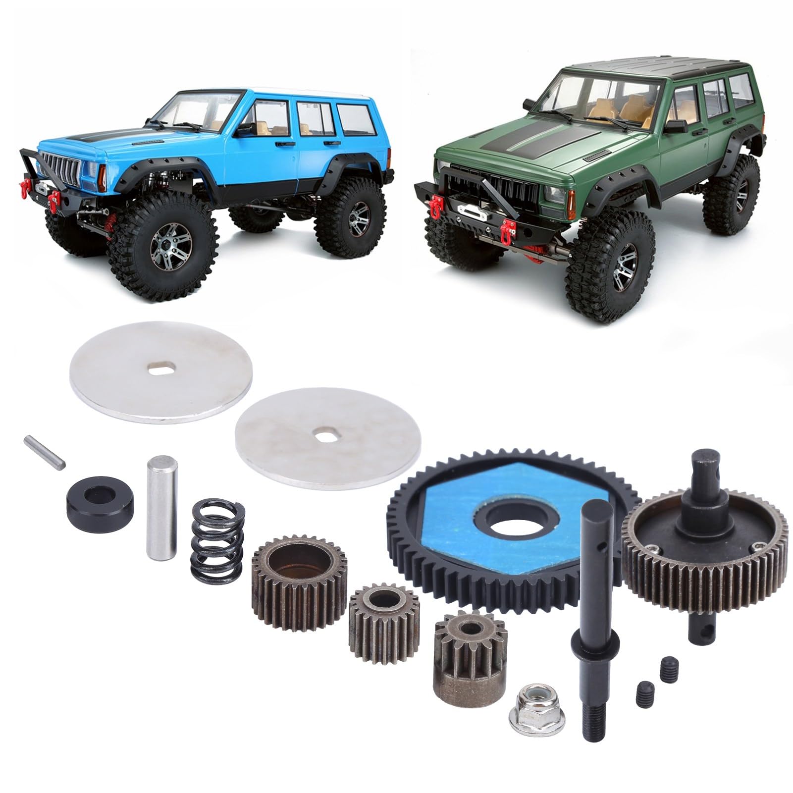 RC Transmission Gears, RC Vehicle Transmission Gears with Motor Gear RC Car Gears Accessory Fit for Axial SCX10/SCX10 II 90046 90047 RC Car