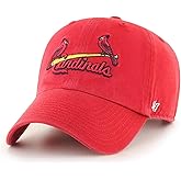 47 Brand MLB Cooperstown Primary Logo Clean Up Adjustable Baseball Cap Hat, Adult One Size Fits All