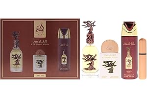 Pride - Eternal Oud by Lattafa for Men - 3 Pc Gift Set 3.4oz EDP Spray, 6.67oz Perfumed Body Spray, 0.65oz EDP Spray