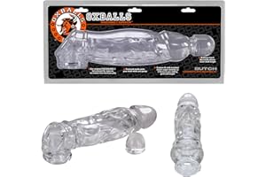 Oxballs Butch Adjustable Fit Penis Sleeve, 8.5" Hefty FlexTPR Cocksheath with Built-In Cocksling for Adults, Lube-Safe Cock S