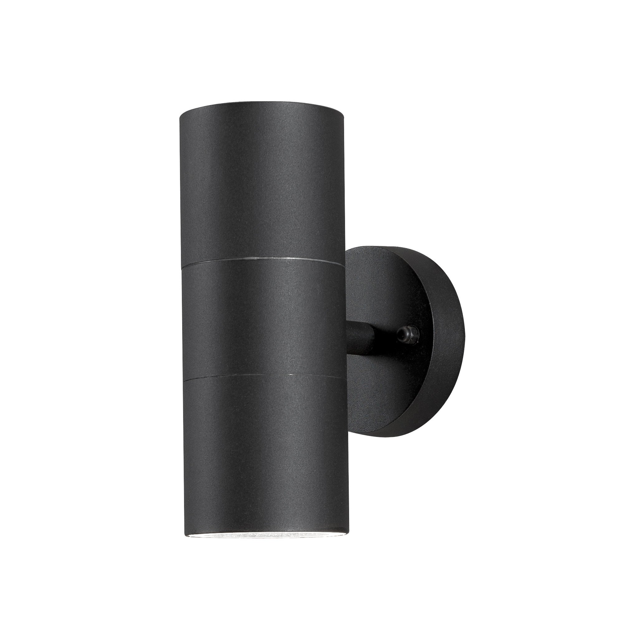 Konstsmide Outdoor Lights Modena Large Up and Down Outdoor Wall Light / 2 x 35 W GU10 Max Wall Lamp/Clear Glass Lens / IP44 / Outside Light Matt Black, 7656-750