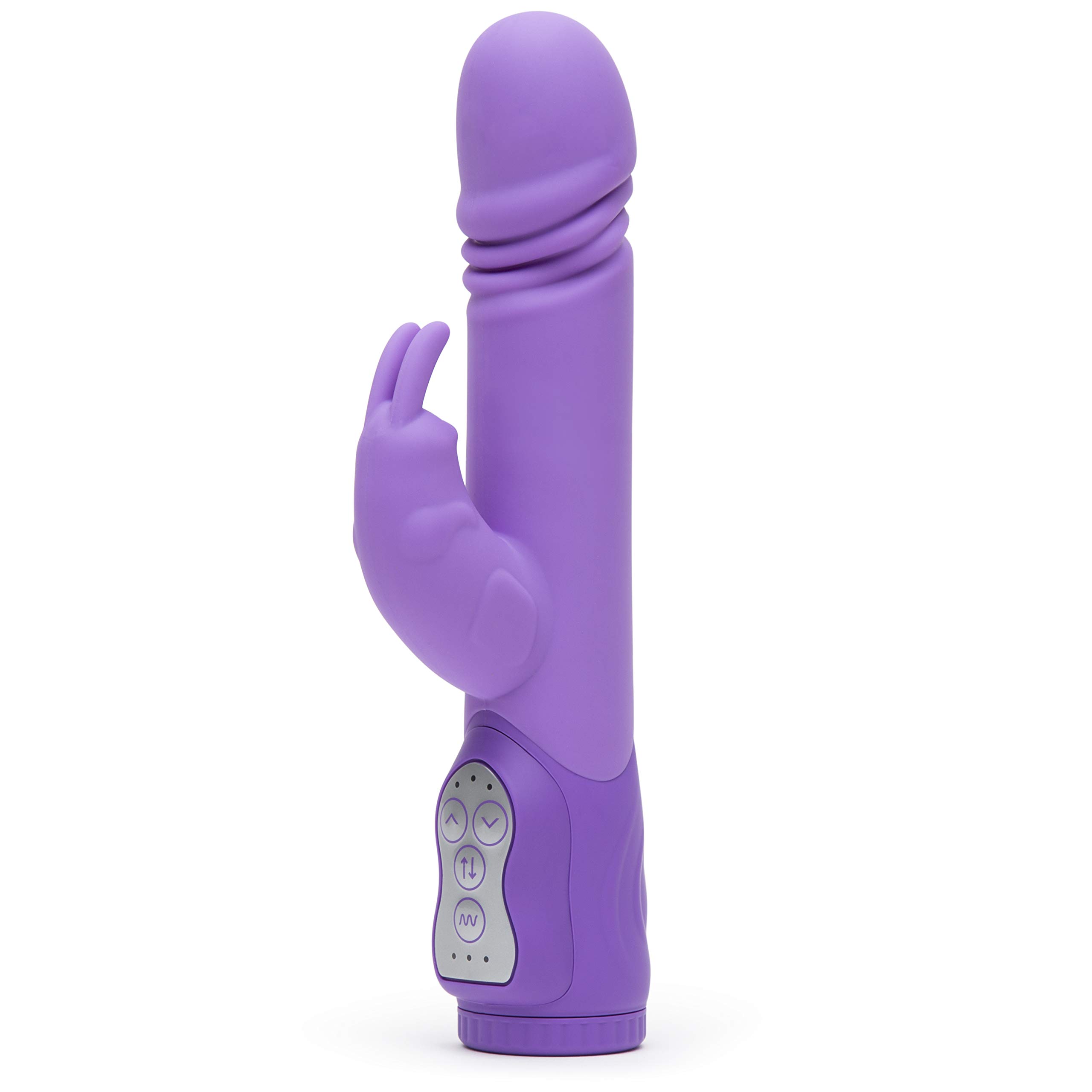 Lovehoney Dream Thrusting Rabbit Vibrator - 5 Inch Silicone Vibrator for Women with 3 Speed Thruster - Dual Stimulation Adult Sex Toy - Rechargeable & Waterproof - Purple