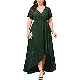CYCLAMEN Plus Size Sparkly Formal Dress Sparkle Wrap A Line Long Slit Dresses Cocktail Party Evening Gown