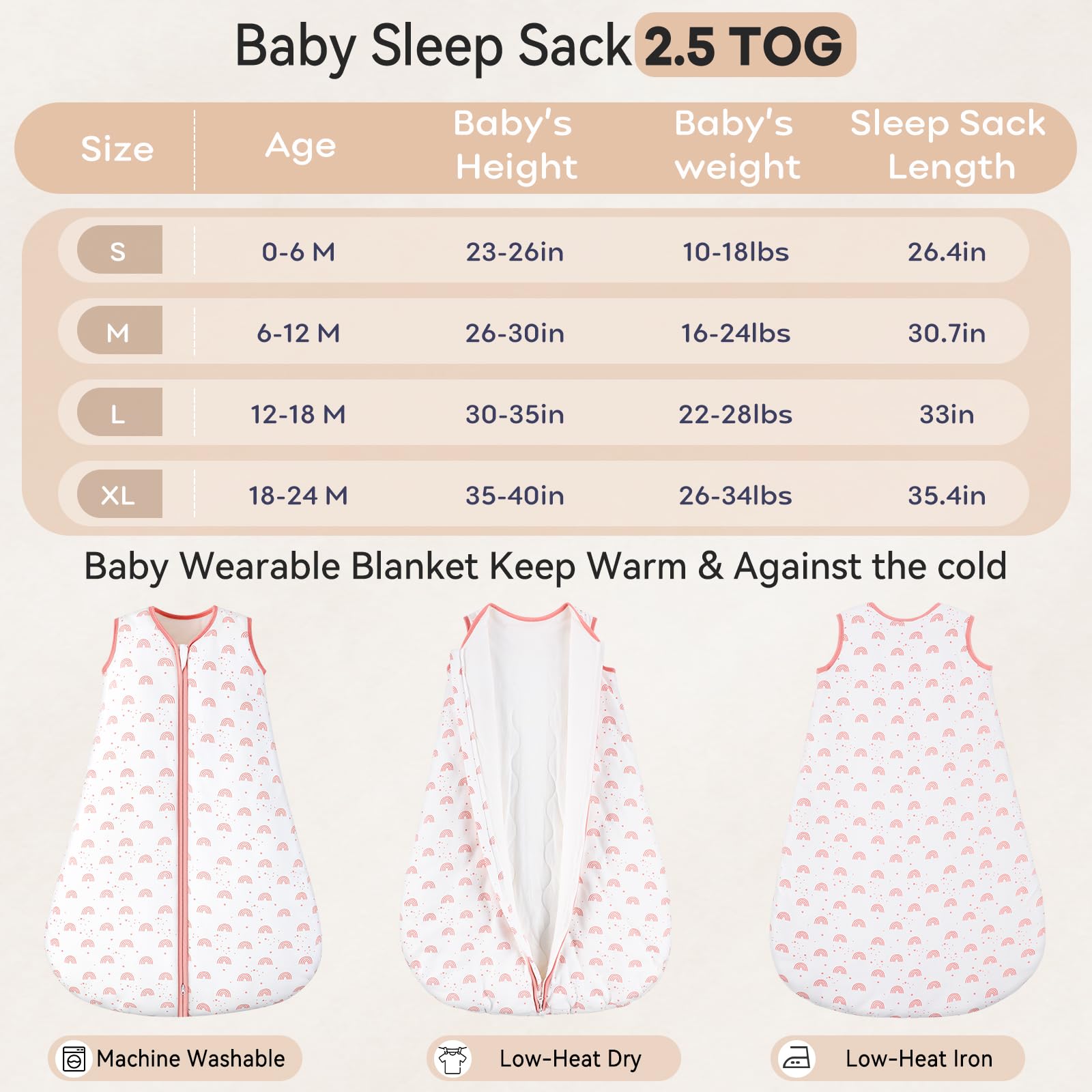 Unnivoll Baby Wearable Blanket TOG 2.5 Winter Sleep Sack 1824 Months