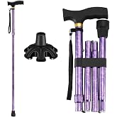 Walking Cane LIXIANG Cane for Man/Woman | Mobility &amp; Daily Living Aids | 5-Level Height Adjustable Walking Stick | Comfortable Plastic T-Handle Portable Walking Stick Folding Cane