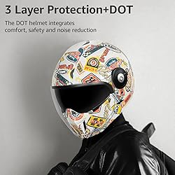 YEMA Convertible 3/4 Full Face Motorcycle Helmet