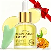 RIHAKO Valentine S Day Gift for Women Turmeric Rosehip Face Oil for Gua Sha – Facial Lymphatic Drainage Oil for Gua Sha Tools, Hydrating Anti-Aging Oil Reduces Fine Lines & Wrinkles, Boosts Radiance