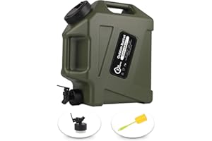 COOZMENT 3.2 Gallon/5 Gallon Water Containers with Spigot, BPA Free Water Jug, Military Green Water Tank, Multifunction Water Storage Containers for Camping Outdoor Hiking,Emergency Stroage
