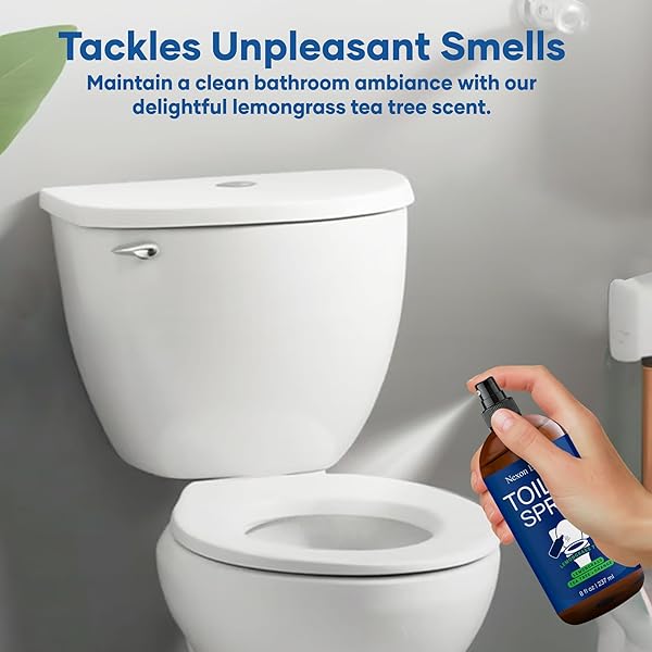 LEMONGRASS TEA TREE TOILET SPRAY 8 FL OZ – BATHROOM ODOR ELIMINATOR AND AIR FRESHENER SPRAY WITH LEMONGRASS, TEA TREE, AND ORANGE – TRAVEL SIZE – NEXON BOTANICS