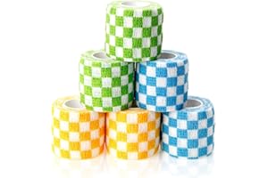 MUEUSS Self Adhesive Adherent Bandage Wrap for Dogs Cats Horses Wounds,Pet First Aid Tape, Breathable Athletic Elastic Cohesive Bandage for Sports Injury Ankle Knee Wrist Sprains (6 Rolls, 2 inch)