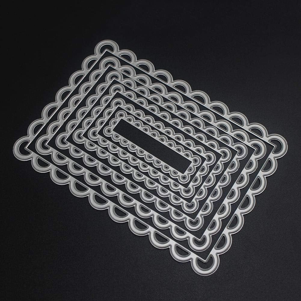 Die Cuts Nelnissa 6 pcs rectangle Dentelle Cadre en métal de coupe Dies Pochoirs DIY Scrapbook