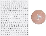 sourcing map Silver 3D Holographic Nail Letter Stickers 8 Sheets DIY Art view 3