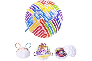 Sensory Ball Toy – Splits into Two Half-Circle Boards with 16 Silicone Strings, Stress Relief & Focus Tool, Calming, Silent, 