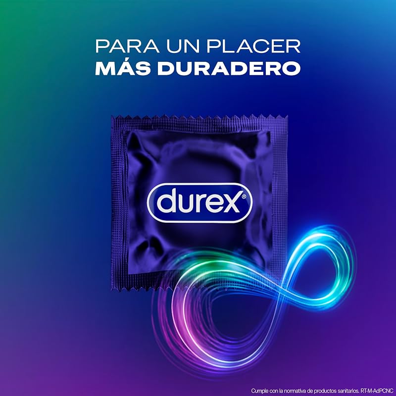 Pacote de preservativos durex prazer prolongado, para prazer mais duradouro, 96 preservativos