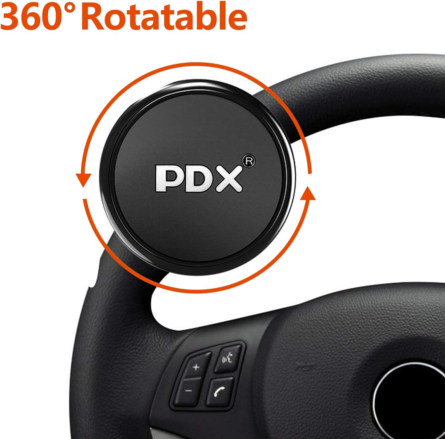 kropm Universal Fit Steering Wheel Knob, Premium Quality Car Vehicle Spinner, Classic Silicone Suicide Power Handle Accessory for All Cars, Tractors, Trucks (Black): Automotive