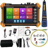 OTDR Fiber Optic Tester, WANLUTECH 1310/1550nm OTDR Event Map OPM OLS VFL CCTV Test Support 8MP TVI CVI AHD 4K IP Camera Test Cable Tracer RJ45 Cable TDR Test Network Tools PoE HDMI WiFi SC FC ST LC