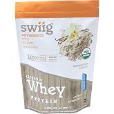 swiig Organic Whey Protein (Vanilla), Concentrate, No Artificial Flavors, Colors or Sweeteners, No Fillers, 2 lb Bag