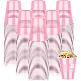 Dualshine 100 Pack Pink Plastic Cups 12 oz, Disposable Cups for Party, Heavy Duty Drinking Cup, Graduation Cups for Wedding Birthday, Valentine's Day Beer Taste Serving Snack Sample Tastings Barbecues