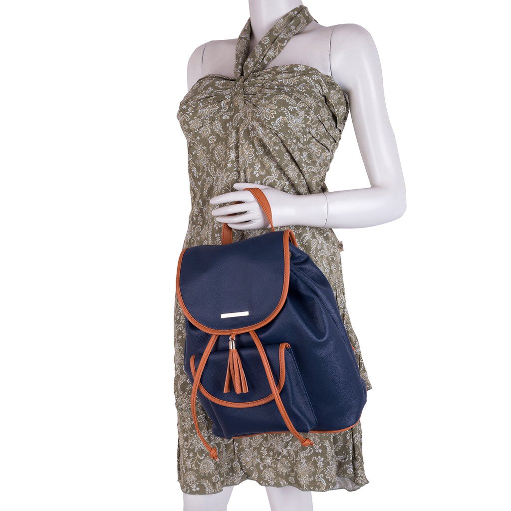 lapis o lupo women's backpack handbag ( blue,llbp0004bl)