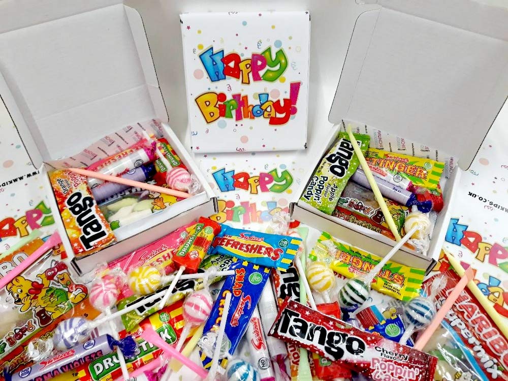 Pack of 5 Personalised Happy Birthday Party Sweet Boxes 65g Cones