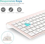 cimetech Wireless Keyboard and Mouse Combo UK Layout Pink 2.4G Slim view 8