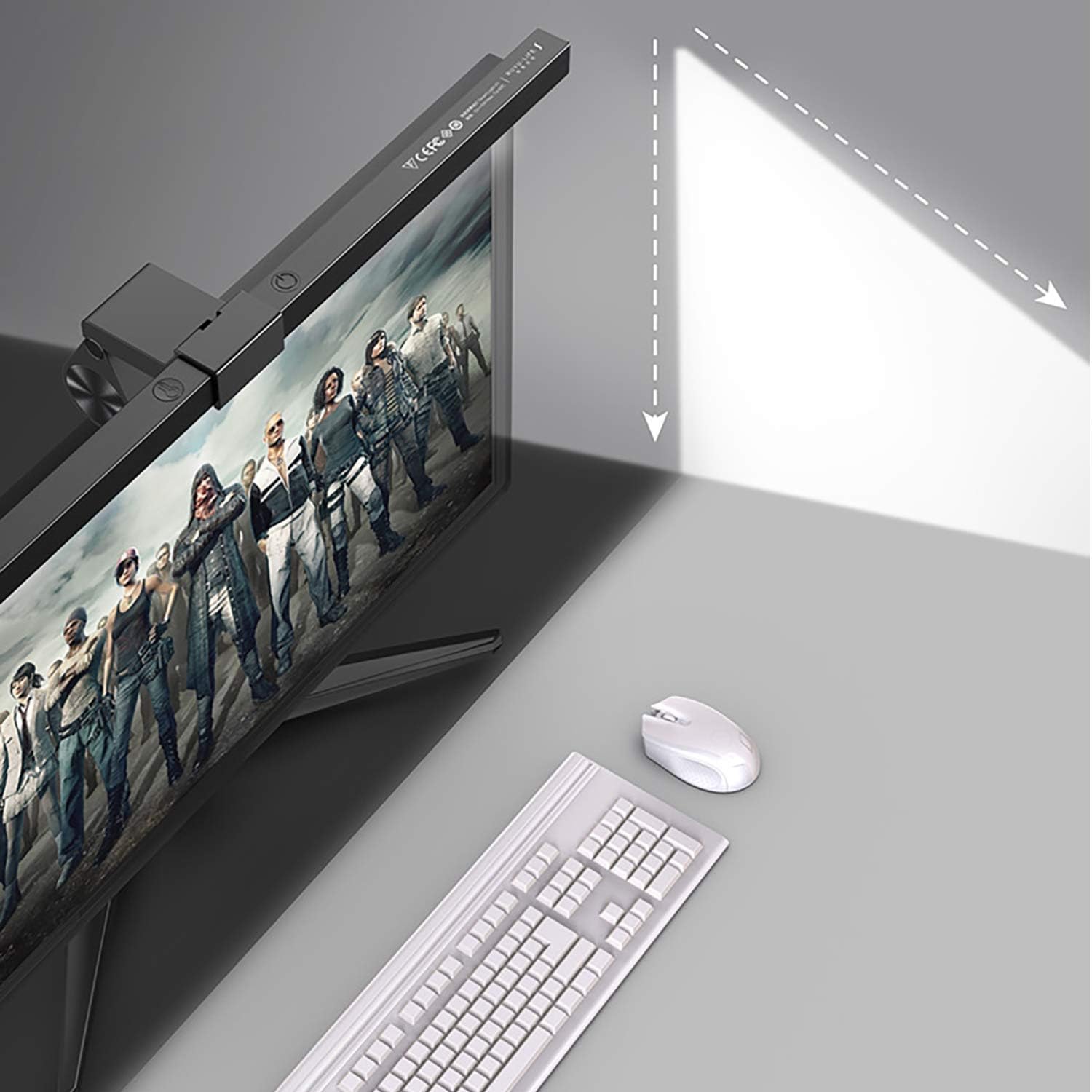 Computer Monitor e-Reading Light | Task Lamp for Monitors | Desk Space Saving | No Glare Eye Care LED Lamp | 5 Color Temperature + Adjustable Brightness | Office/Home Lamp | - - 