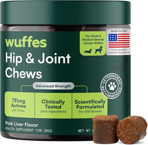 Wuffes suplemento para cadera y articulaciones de perros con — Salud y suplementos