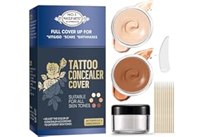 YAKITOKO Tattoo Cover Up Makeup Waterproof, 2 Colors Tattoo Concealer, Waterproof & Sweatproof, Suitable for Scars, Dark Spots, Vitiligo