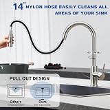 Tohlar Kitchen Sink Mixer Tap Brushed Nickel Pull Down Sprayer view 2