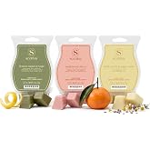 Scentsy Wax Melts, Sunlit Citrus Scent 3 Bar Set, Paraffin Wax Cubes, 7.8oz | Citrus fragrance collection, made in USA paraffin wax cubes for electric warmers, home fragrance, gift set