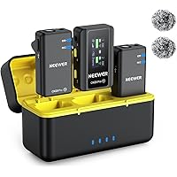 NEEWER CM28 PRO Wireless Lavalier Lapel Microphone System with Charging Case 48KHz 16 Bit Uncompressed Audio Noise Canceling 