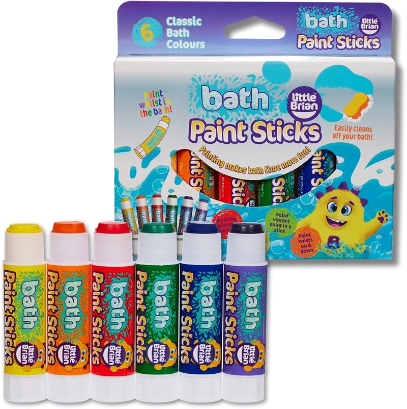 Little Brian Bath Paint Sticks 6 Pack Bath Crayons Twist Up Mess Free