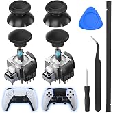 TMR Magnetic Joystick Replacement Kit with 4&times; Thumbstick Caps for PS5 DualSense/DualSense Edge Controller, Anti-Drift Electromagnetic Stick Repair Module, Soldering Required, 2 Pack