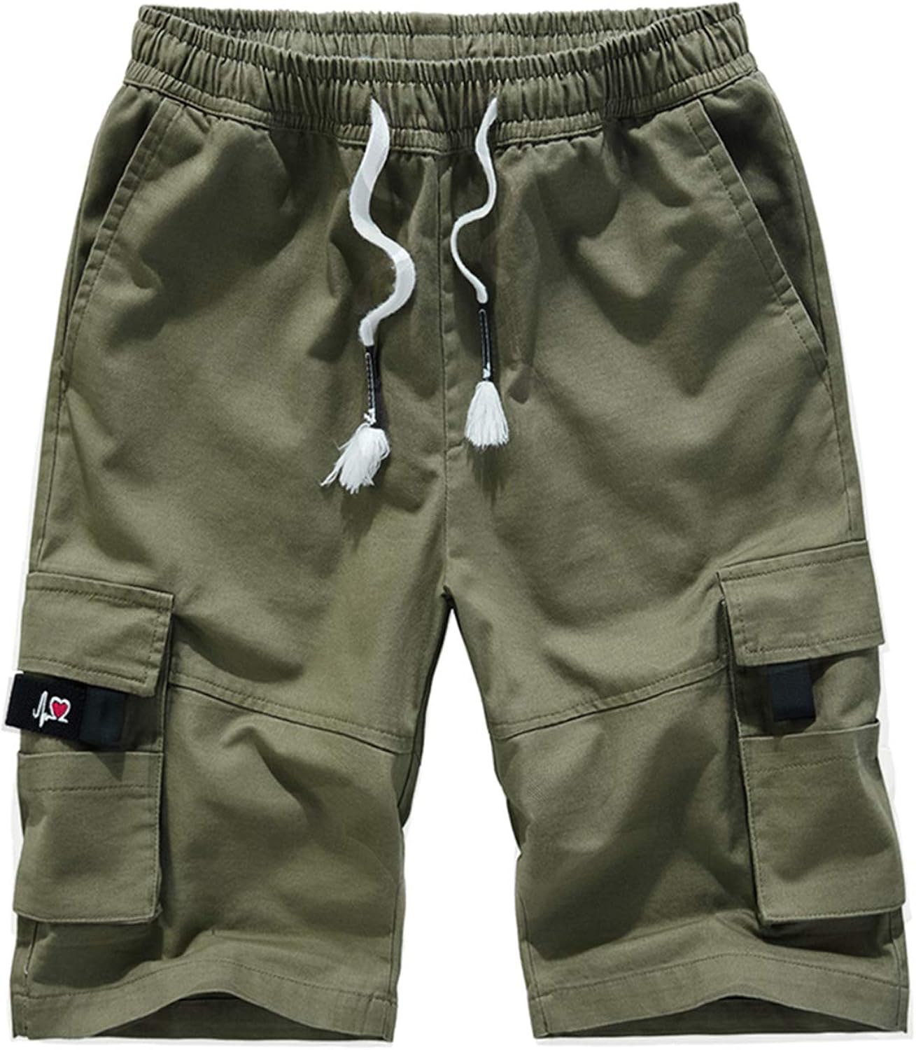 mens elastic cargo shorts