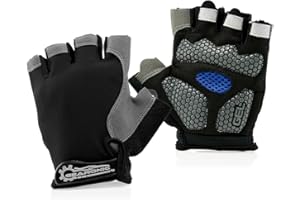 GEARONIC Mens Cycling Gloves, Fingerless Mountain Bike Gloves for Men, Breathable MTB bicycle gloves, Gel Padded Road biking gloves, Anti-slip Road Motorcycle Gloves for Men/Women, Half Finger Guantes