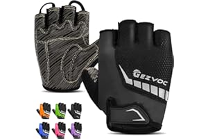 GEZVOC Cycling Gloves with Shock-Absorbing Pad, Extra Grip, Flexible Fit, Light Weight, Breathable for Men and Women Mountain Biking